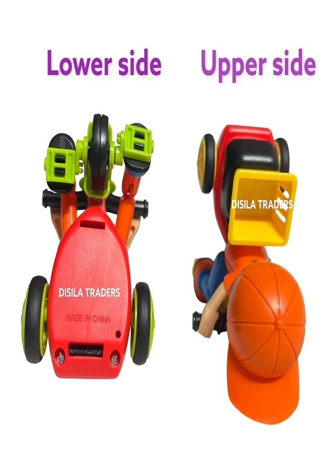 DISILA Traders Beautifully Designed Mini Tricycle/car Toys. Friction Small Boy Riding Cartoon Scooter/Scooty Toy for Kids with Basket Back Side. (Random Colors – Pack of 1) - Image 3