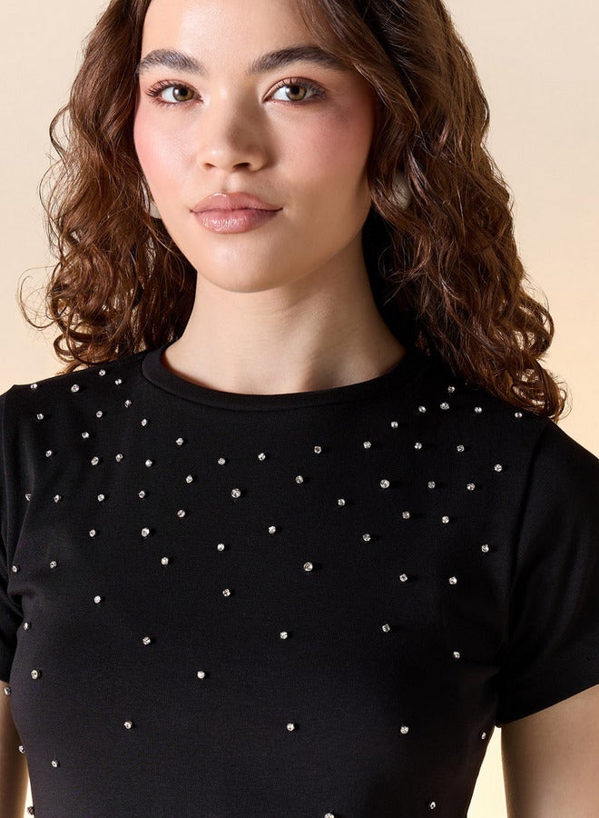 سبلاش فيڤ تيشيرت بياقة دائرية مزين بأكمام قصيرة - Image 4