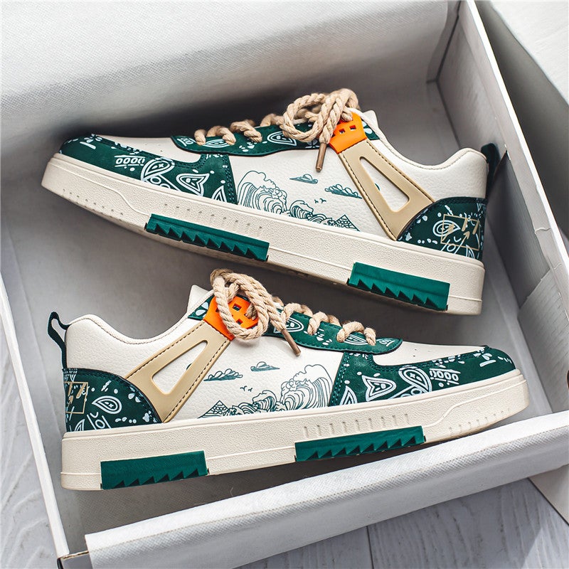 Men'S Shoes 2023 New Summer Breathable Thin Boys Cashew Flower Casual Board Shoes Sports Trendy Shoes - Image 2