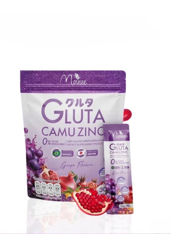 مانيس  ماني جلوتا كامو الزنك مع الكولاجين | دعم يومي للبشرة والمناعة | ٣٠ كيسًا - Image 1