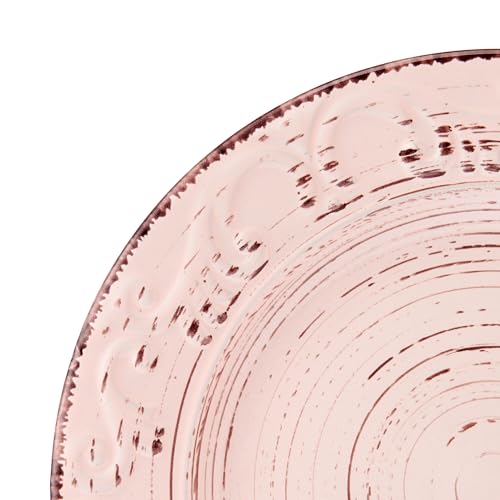 Pfaltzgraff Trellis Pink 12 Piece Dinnerware Plate Bowl Set, Service for 4 - Image 2