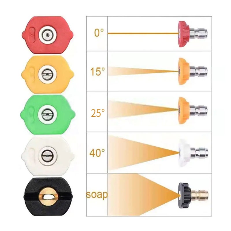 4000 PSI Pressure Washer Rotating Turbo Nozzle 1/4 Inch Quick Connector: Rust Proof Anti-Aging Ceramic Brass Stainless Steel - Multi-Spray Modes Pressure Washer Nozzle for Car Home Floor Outdoor Clean - Image 2