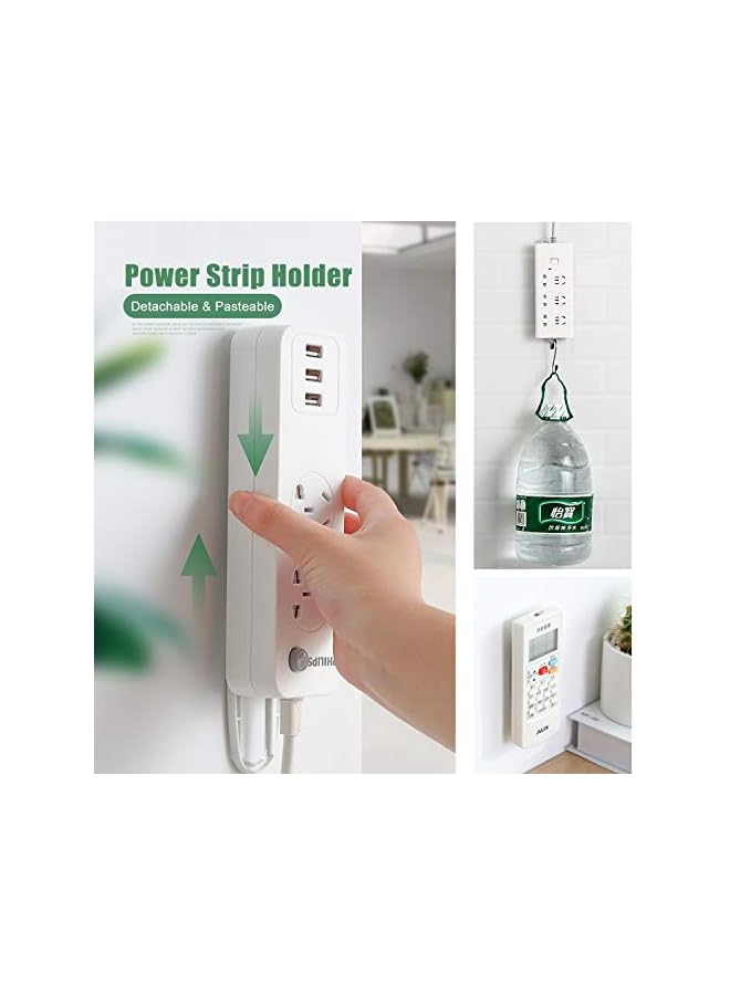 promass Power Strip Holder Fixator 4Packs No Hole Plug-in Wall Socket Sticker Fixer, Protector Wall Mount for Desk, Wall, WiFi Router, Paper Towel Box,Entertainment System Home or Office - Image 2