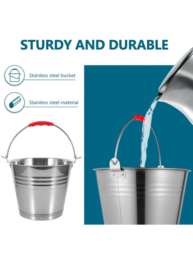 DubaiGallery Bucket Metal Ash Bucket Milk Bucket Open Fire Accessories Coal Storage Holder Bbq Charcoal Holder Coal Ash Bucket Fireplace Tools Large Capacity Bucket Stainless Steel Thicken 20L - Image 4