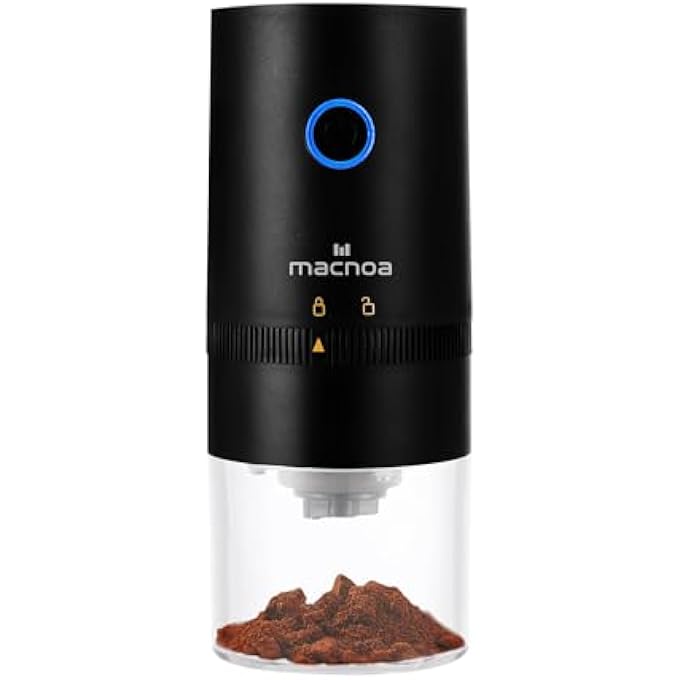 macnoa Portable Electric Burr Coffee Grinder  Adjustable Grind Size UsbC Rechargeable 1250Mah 25G Bean Bin  200Ml Powder Bin Compact Travel Coffee Grinder For Home Office Outdoor  Camping - Image 2