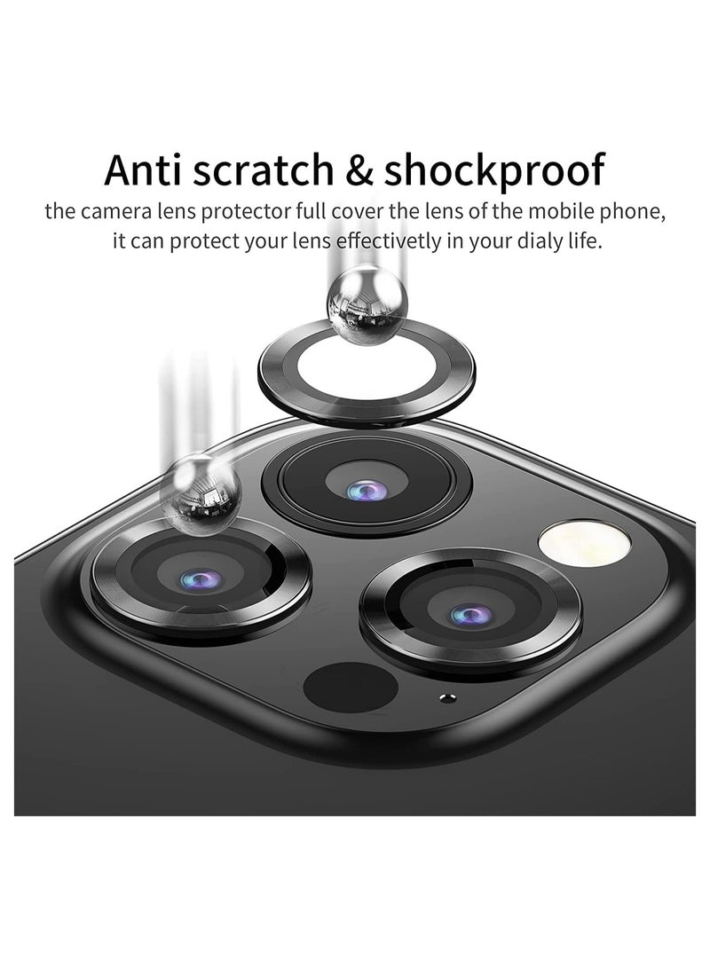 Camera Lens Screen Protector for iphone 15 Pro/iphone 15 Pro Max 2023, 9H Transparent Camera Tempered Glass Grade Protective Cover (Black) - Image 4