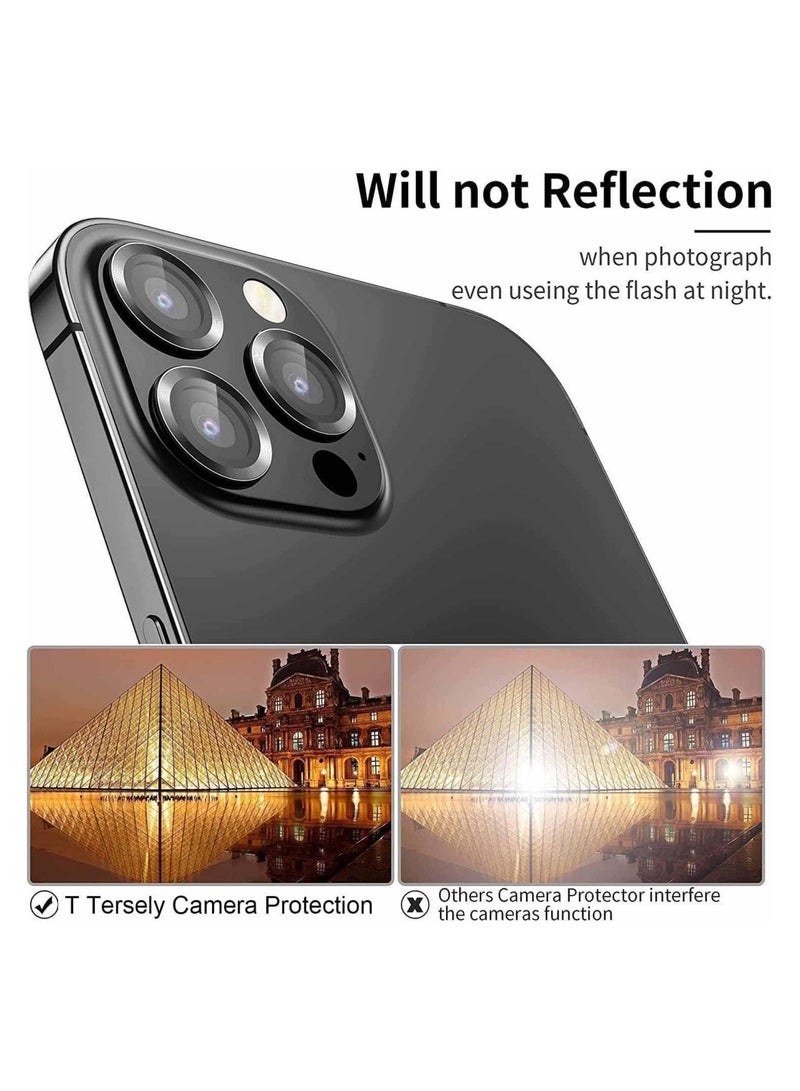 Camera Lens Screen Protector for iphone 15 Pro/iphone 15 Pro Max 2023, 9H Transparent Camera Tempered Glass Grade Protective Cover (Black) - Image 2