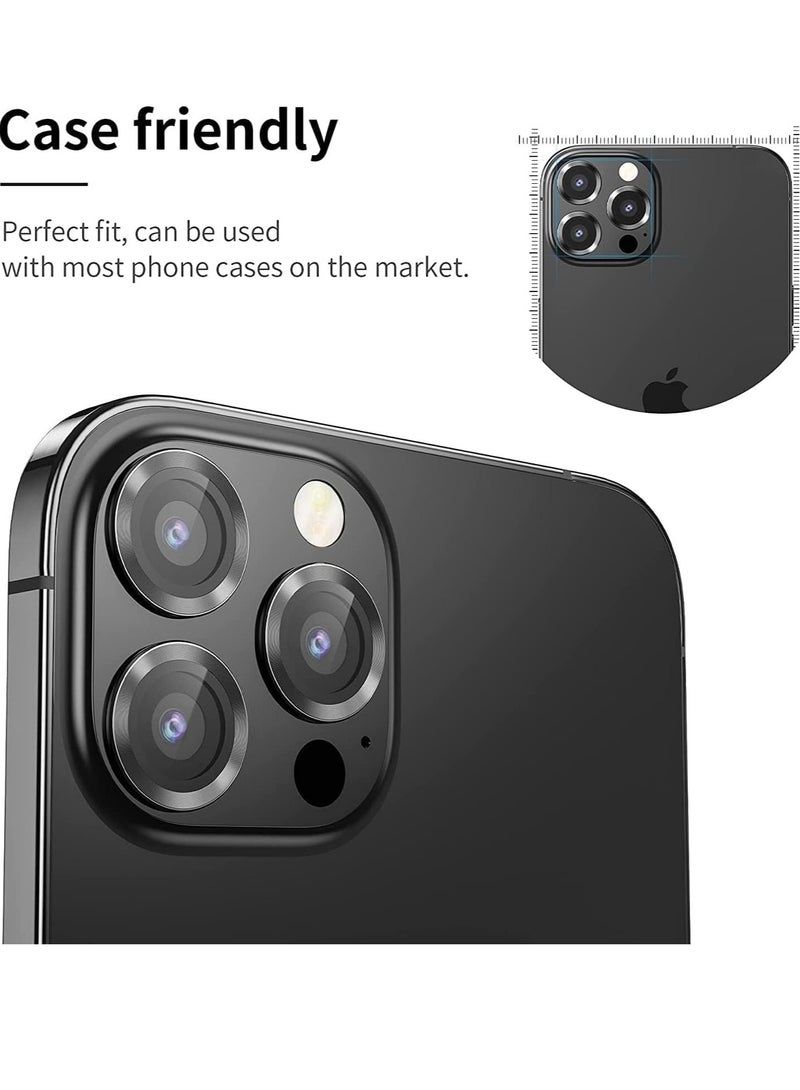 Camera Lens Screen Protector for iphone 15 Pro/iphone 15 Pro Max 2023, 9H Transparent Camera Tempered Glass Grade Protective Cover (Black) - Image 3