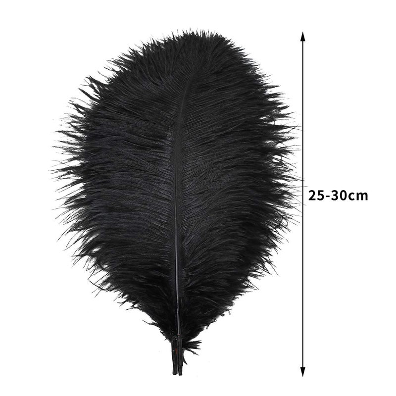 Ballinger 24pcs Natural Black Ostrich Feathers 10-12inch (25-30cm) for Wedding Party Centerpiecesï¼ŒFlower Arrangement and Home Decoration. - Image 3