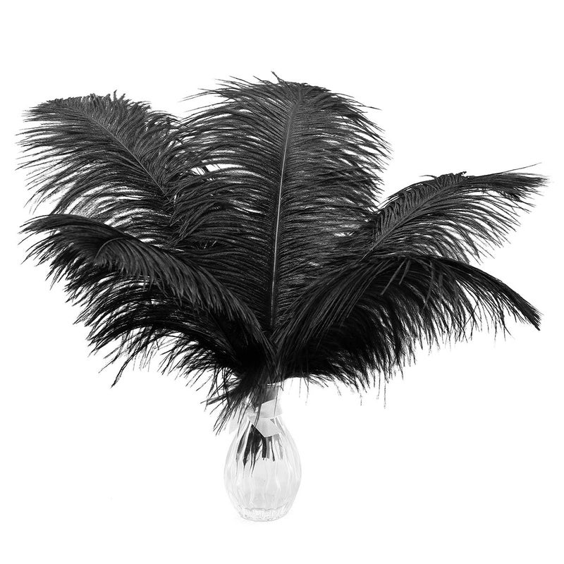 Ballinger 24pcs Natural Black Ostrich Feathers 10-12inch (25-30cm) for Wedding Party Centerpiecesï¼ŒFlower Arrangement and Home Decoration. - Image 1