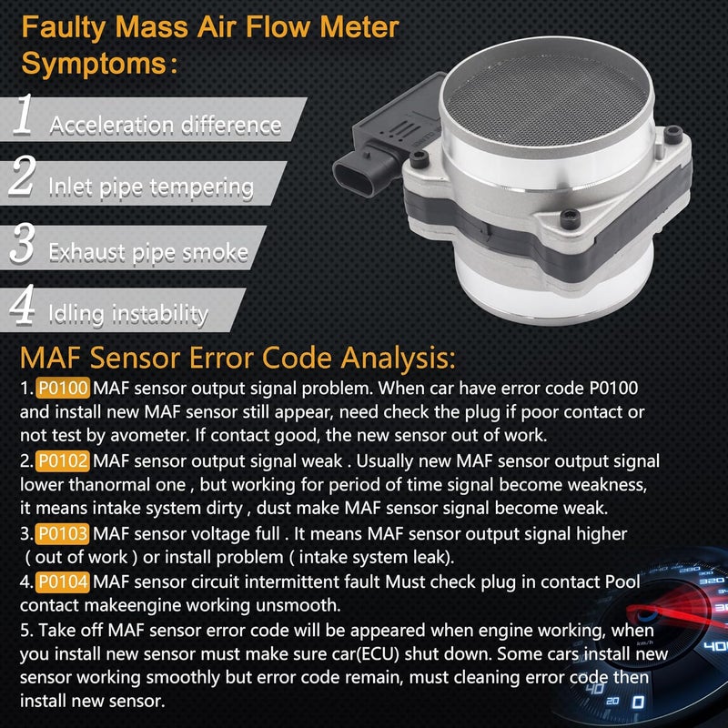 Yezoauto Mass Air Flow Sensor MAF Meter for Cadillac Escalade, Chevrolet, GMC, and Pontiac - Image 2