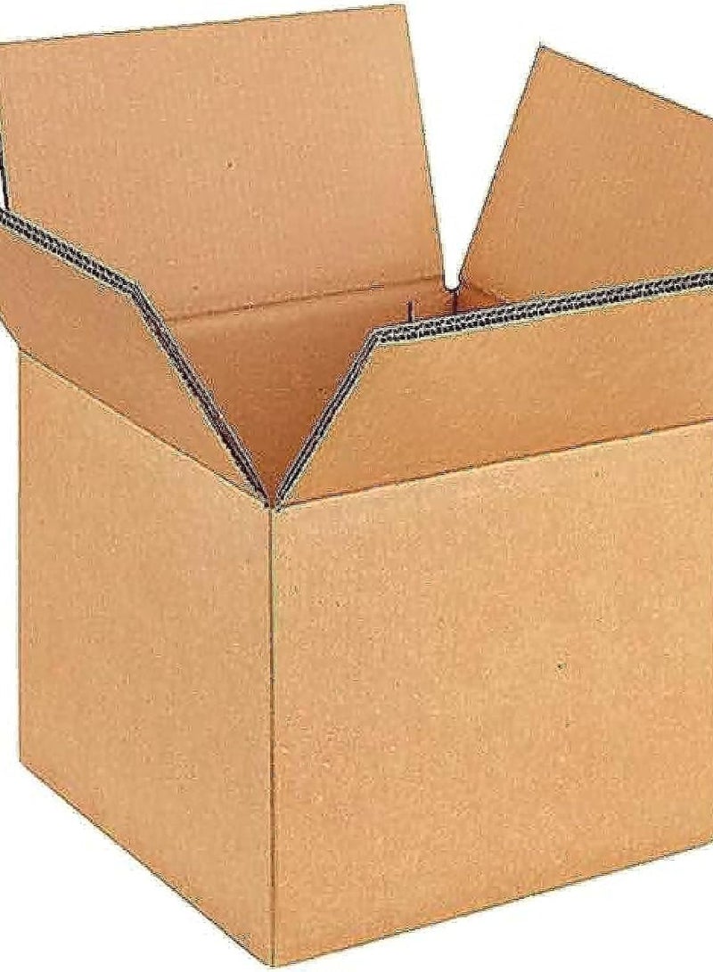 carton5 Pack Shipping Boxes, Corrugated Cardboard Box for Moving, Mailing, Packing and Storage 20x20x10cm Brown