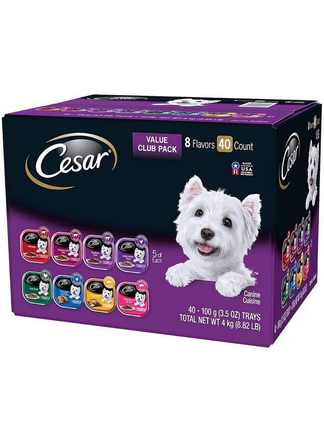 Cesar Canine Cuisine Wet Dog Food, 8 Flavor Variety Pack Classic Loaf in Sauce (3.5 Ounce ., 40 ct.), 140 Ounce