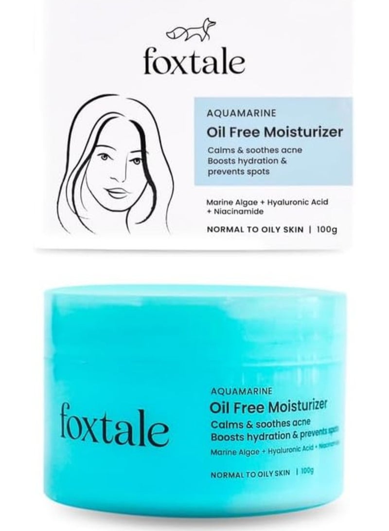 foxtale Oil-Free Gel Moisturizer for Face | Hyaluronic Acid, Niacinamide, Betaine, Marine Algae| Boosts Hydration, Brightens Skin, Soothes Acne| Lightweight for Oily, Acne-Prone Skin |Men & Women-100g - Image 1