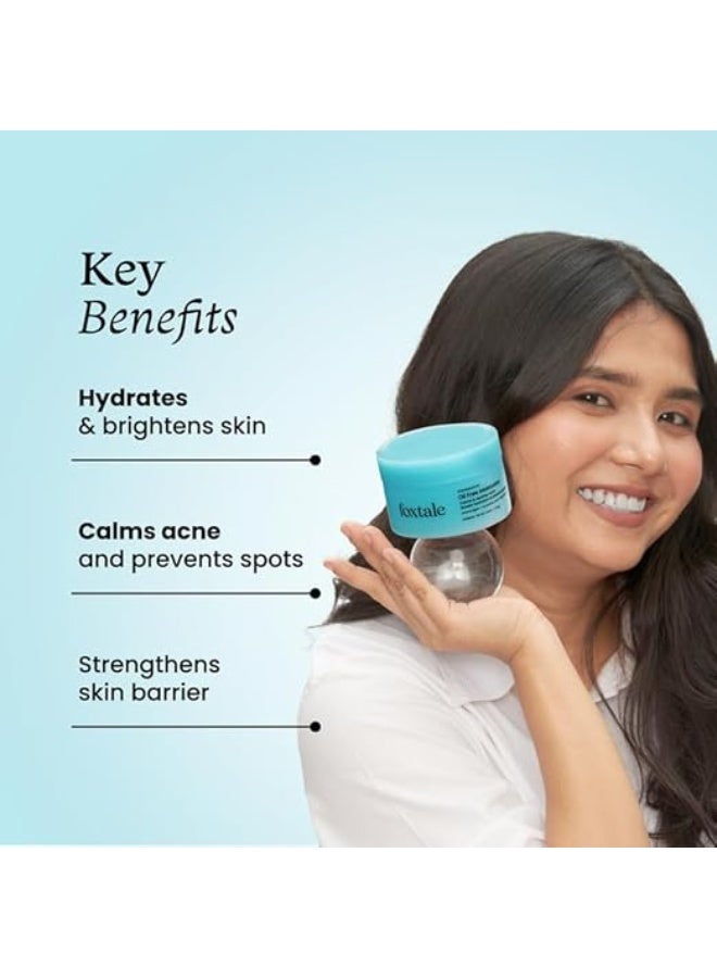 foxtale Oil-Free Gel Moisturizer for Face | Hyaluronic Acid, Niacinamide, Betaine, Marine Algae| Boosts Hydration, Brightens Skin, Soothes Acne| Lightweight for Oily, Acne-Prone Skin |Men & Women-100g - Image 5