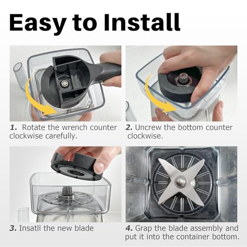 Yncotte Blade Replacement Parts Compatible with Vitamix, Blender Wet Blade Replacement Assembly with Wrench and Drive Socket Replacement Compatible With Vitamix 64oz and 32oz Container - Image 5