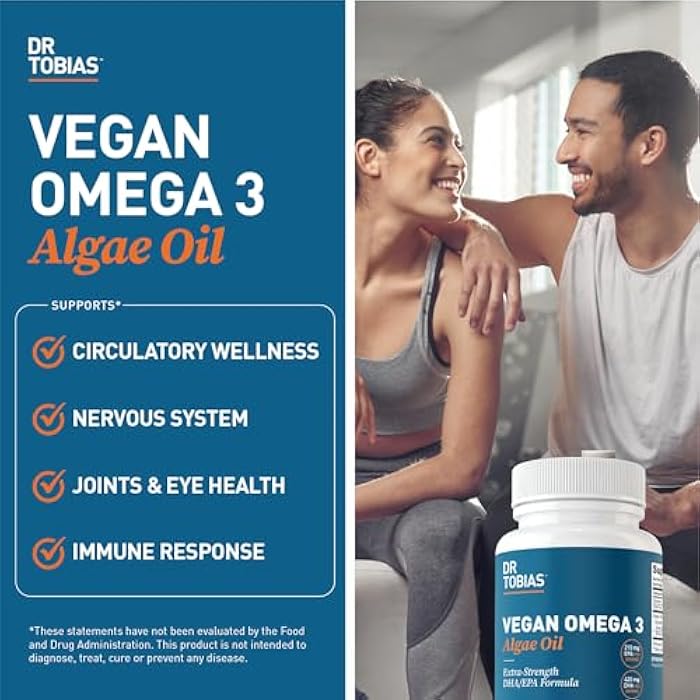 Dr. Tobias Vegan Omega 3 Supplement, 1400mg Algae Oil, 420mg DHA, and 210mg EPA per Serving, Non-GMO, Gluten-Free, Carrageenan-Free, 60 Capsules, 30 Servings - Image 3