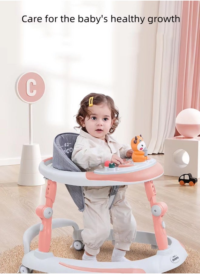 oldlaiben 3 in 1 Baby Walker, Multi-Function Baby Walker, Foldable Baby Walker, Adjustable Height, With Detachable Music Tray, Safety Bumper, Learning-Seated or Walk-Behind, for 6-18 Months Boys and Girls（Grey）  - Image 4