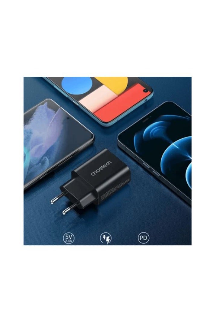 CHOETECH PD6003 Charger USB-C 25W - Black - Image 3
