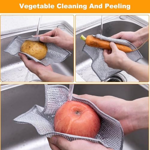 ANTIL'S Multipurpose Wire Dishwashing Rags for Wet and Dry Stainless Steel Scrubber Non-Scratch Wire Dishcloth for Washing Dishes Sinks Counters Easy Rinsing Machine Washable Pack 6 - Image 5