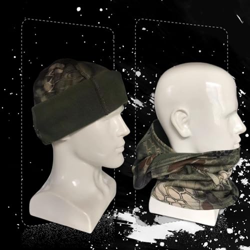 XY3545HS Camo Military Warm Balaclava for Winter Outdoors-Ski Mask，Hunting，Fishing，Motorcycle Windproof，Unisex，Elastic (Camo Snake Green) - Image 4
