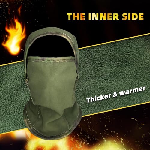 XY3545HS Camo Military Warm Balaclava for Winter Outdoors-Ski Mask，Hunting，Fishing，Motorcycle Windproof，Unisex，Elastic (Camo Snake Green) - Image 3
