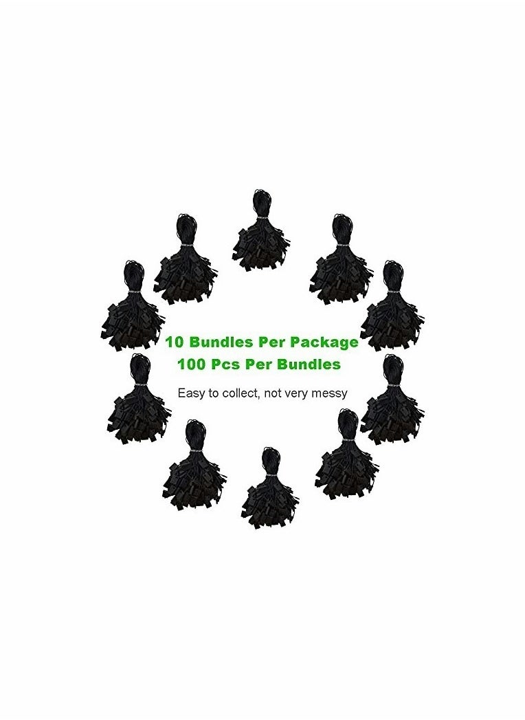 Generic - 1000 Black Hang Tag Strings with Snap Lock for Clothing Gift Bags Price Tags and Shoes - Image 1