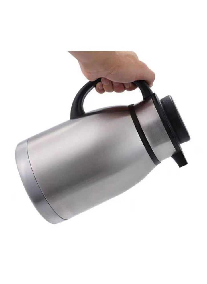 European-Style Stainless Steel Flask 2000 ml: Double-Walled Insulation, Keeps Drinks Hot or Cold for Hours, Leak-Proof, Durable, Sleek Design, Ideal for Travel and Outdoor Activities