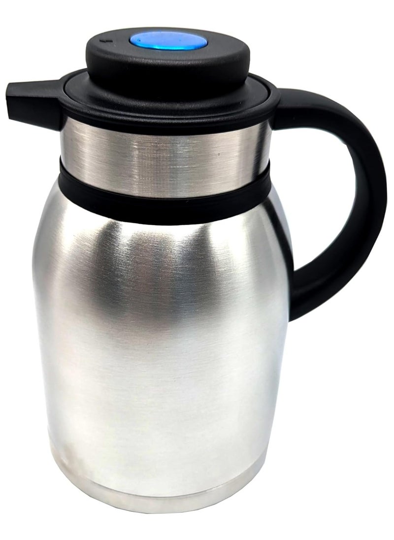 European-Style Stainless Steel Flask 2000 ml: Double-Walled Insulation, Keeps Drinks Hot or Cold for Hours, Leak-Proof, Durable, Sleek Design, Ideal for Travel and Outdoor Activities