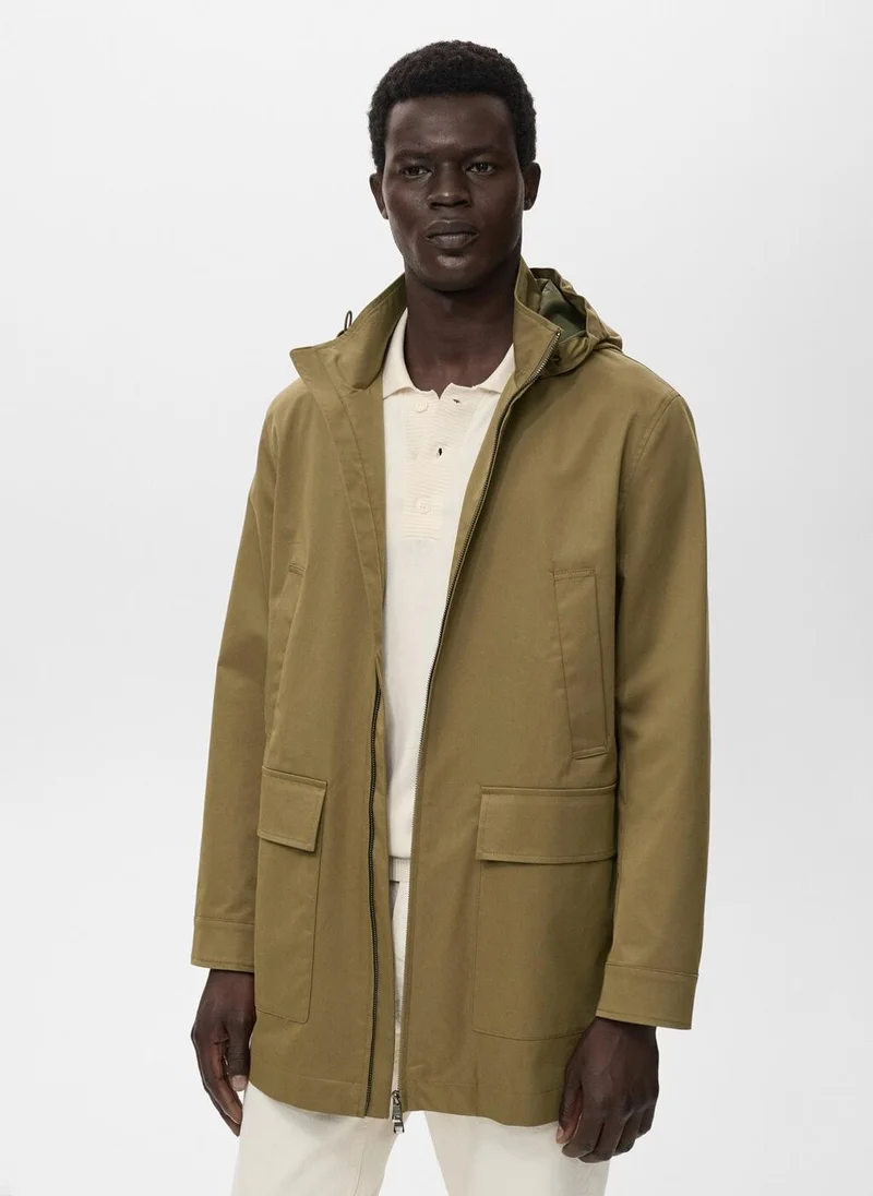 مانجو مان Water-repellent hooded parka