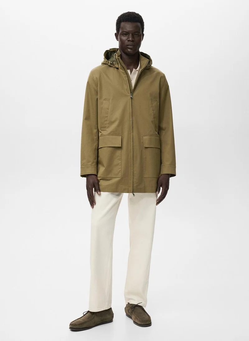 Mango Man  Water-repellent hooded parka for Men | Best Price UAE