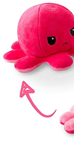 TeeTurtle - The Original Reversible Octopus Plushie - Light Pink + Dark Pink - Cute Sensory Fidget Stuffed Animals That Show Your Mood - Image 2