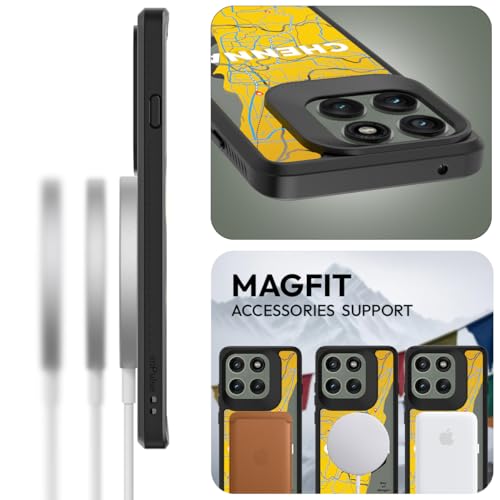 KAPAVER GPS Edition Back Cover Case Compatible with MagSafe, Magnetic Case for Motorola Edge 60 Pro (PC+TPU) (Chennai-Black) - Image 3