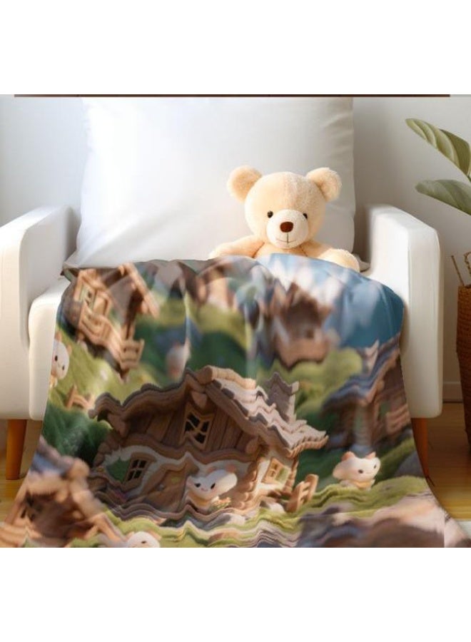 general Baby and children's cartoon flannel thin blanket (warm and comfortable, suitable for sleep, game use) 70cm*100cm - Image 1
