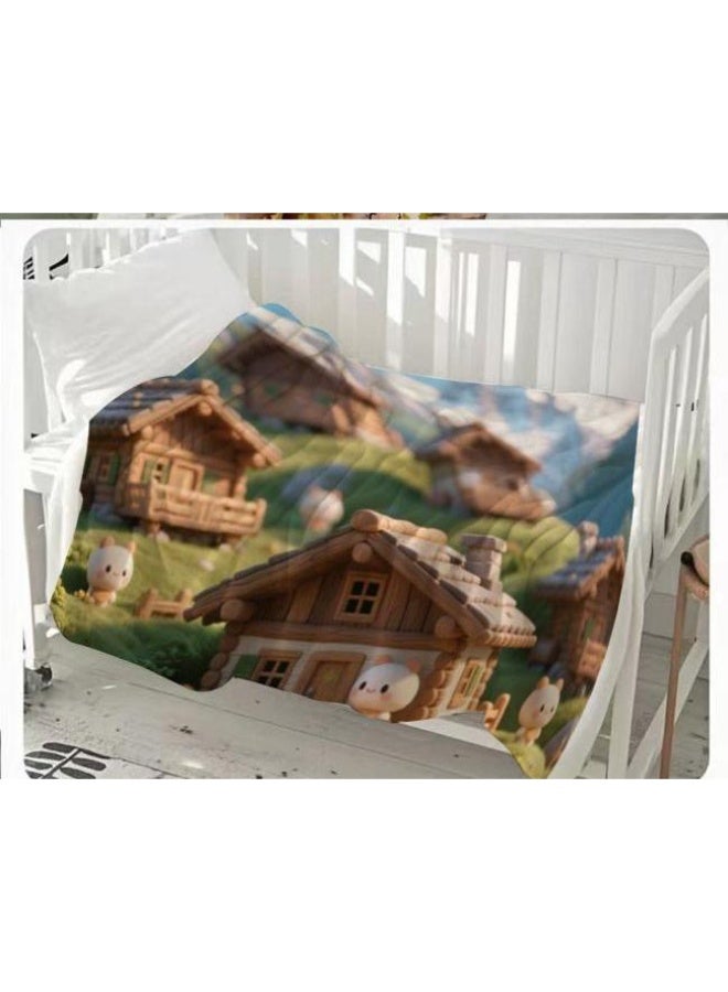 general Baby and children's cartoon flannel thin blanket (warm and comfortable, suitable for sleep, game use) 70cm*100cm - Image 2