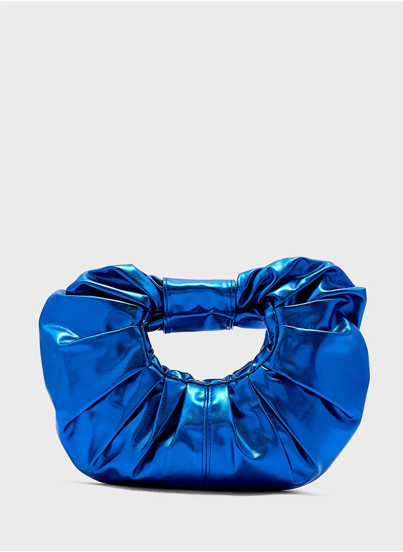 جينجر Knot Detail Metallic Clutch Bag