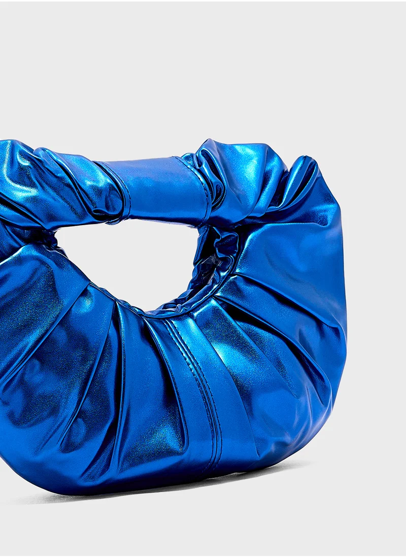 جينجر Knot Detail Metallic Clutch Bag