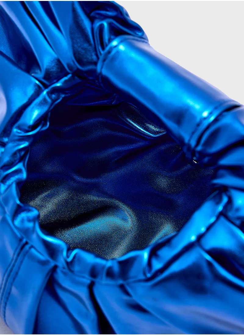 جينجر Knot Detail Metallic Clutch Bag