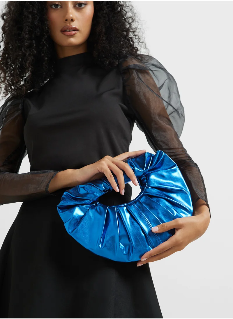 جينجر Knot Detail Metallic Clutch Bag