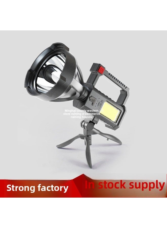 Cross-border New Flashlight USB Rechargeable Portable Light Outdoor Led Emergency Flood Light Bracket Light Cob Searchlight 