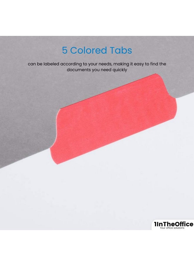 1InTheOffice Plastic Binder Divider 3Hole Tab Divider 5 Colored Tabs Divider With Tabs 3 Sets  - Image 5