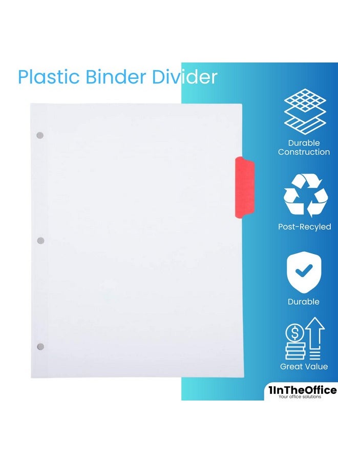 1InTheOffice Plastic Binder Divider 3Hole Tab Divider 5 Colored Tabs Divider With Tabs 3 Sets  - Image 2
