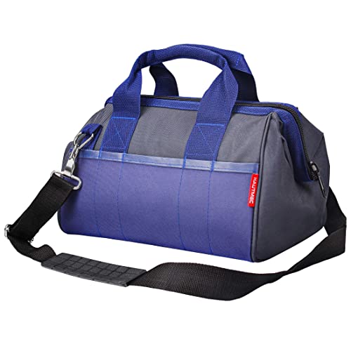 HAUTMEC Foldable Small Tool Bag, Waterproof Wide Mouth Tool Bag with 23 Pockets, Rigid Frame, 600D Sturdy Tool Organizer with Shoulder Strap and Reinforced Base - HT0074 - Image 1