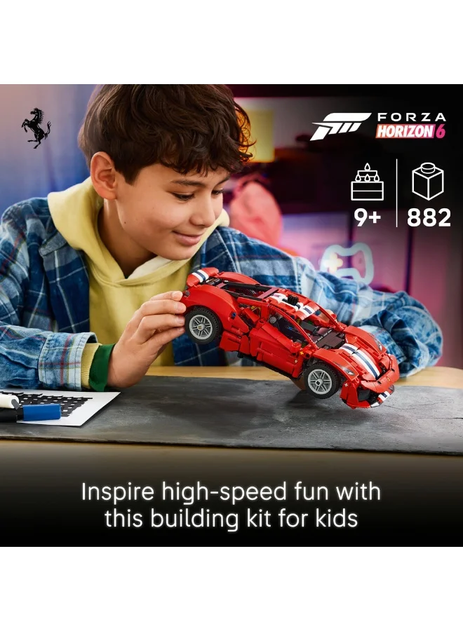 ليغو ‏تكنيك سيارة Ferrari 488 PISTA، لعبة بناء للأطفال بعمر ٩ سنوات وأكثر (٨٨٢ قطعة) 42235