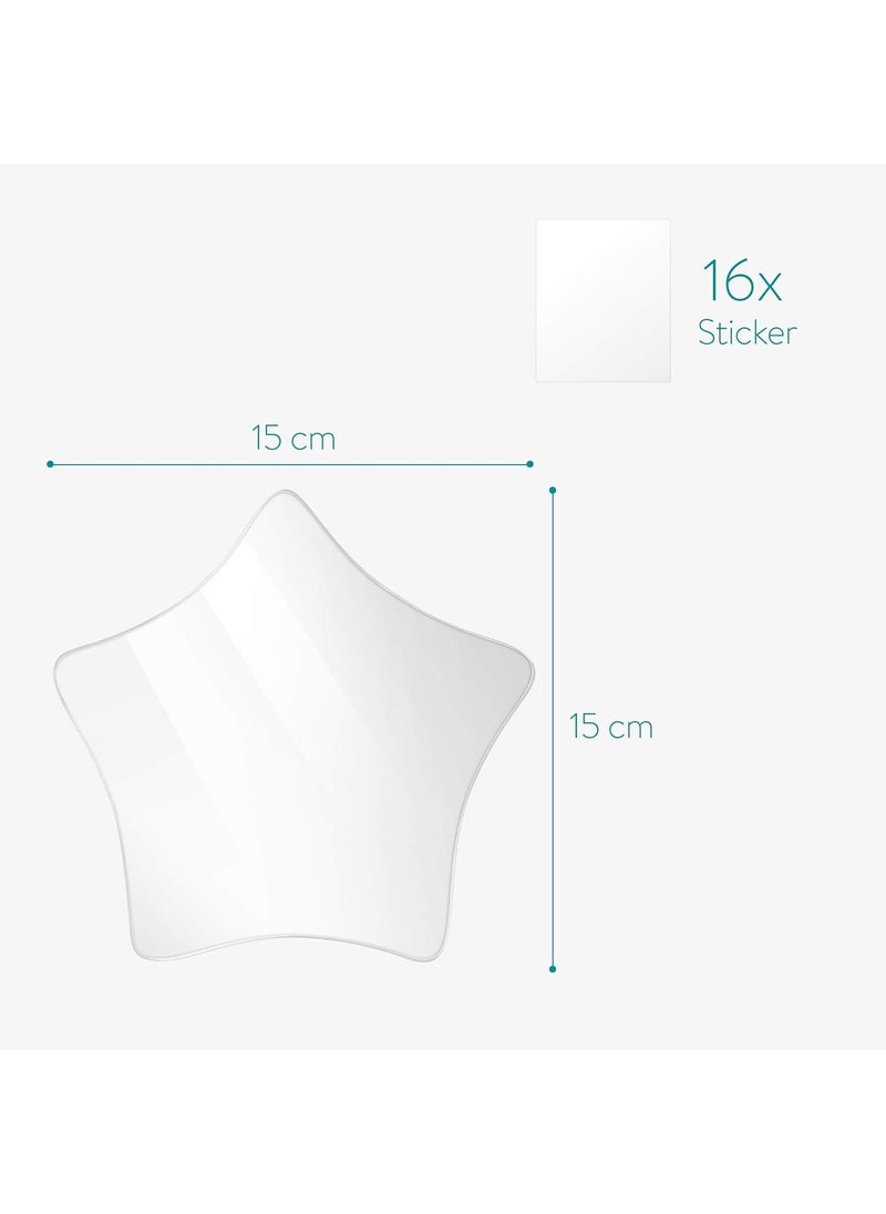 Navaris Navaris Self Adhesive Mirrors  Pack of 5 StickOn Star Shaped Decorative Wall Mirrors for The Home Bedroom Living Room  Modern Design Mirror Set  - Image 3