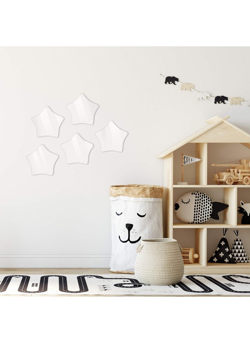 Navaris Navaris Self Adhesive Mirrors  Pack of 5 StickOn Star Shaped Decorative Wall Mirrors for The Home Bedroom Living Room  Modern Design Mirror Set  - Image 4