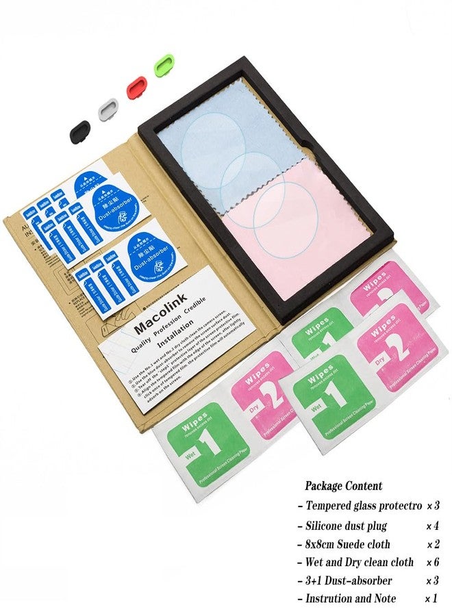Macolink 3-Pack Screen Protector Compatible for Garmin Forerunner 965 Smartwatch + Silicone Anti-dust Plugs, Tempered Glass Anti Scratch, Bubble Free - Image 3
