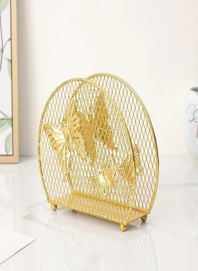 CentraLit Butterfly Pattern Napkin Holder for Dining Table - Tissue Paper Stand for Kitchen, Home Décor, Office, Restaurant, Tissue Organizer for Dinner Tables, (Gold) Tissue Dispenser - Image 5