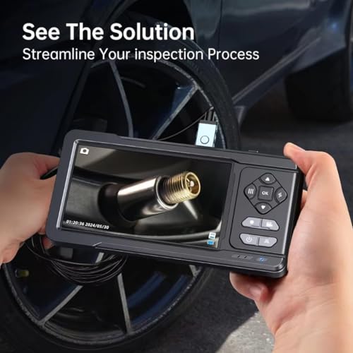 ETZIN Dual Lens Industrial Endoscope, 1080P Digital Borescope Inspection Camera, 8.0mm IP67 Waterproof, with 4.3" LCD Screen Display, 8 LED Lights,16.5FT Semi-Rigid Cable (ES03) EPL-1341IM - Image 3