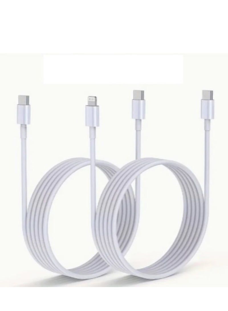 Pair Of Iphone and Type C Charging Cables 60W  USB To Type C